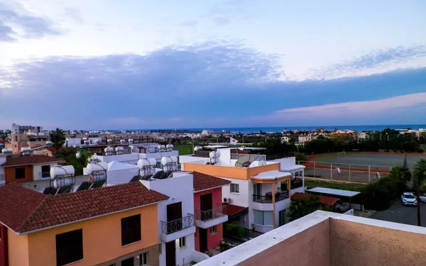 Amanecer Sobre Ciudad Paphos Inicio Día Soleado Isla Chipre — Foto de Stock
