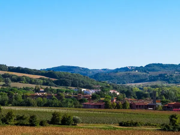 Hügel Felder Und Wiesen Typische Aussichten Auf Die Toskana Reise — Stockfoto