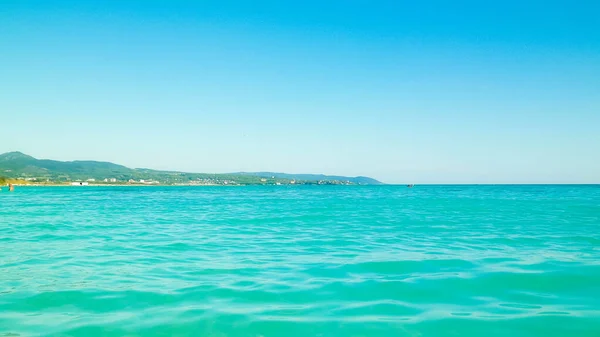 Mar Costa Vada Itália Água Azul Turquesa Transparente Areia Branca — Fotografia de Stock