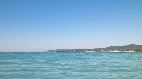Talya Vada Sahil Sahil Yaz Gününde Tırren Denizi Nin Şeffaf — Stok fotoğraf