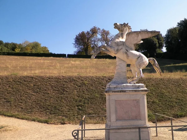 Skulptur Pegasus Boboli Gardens Florens — Stockfoto
