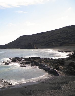 Playa El Golfo. Lanzarote Adası. Kanarya Adaları takımadaları.