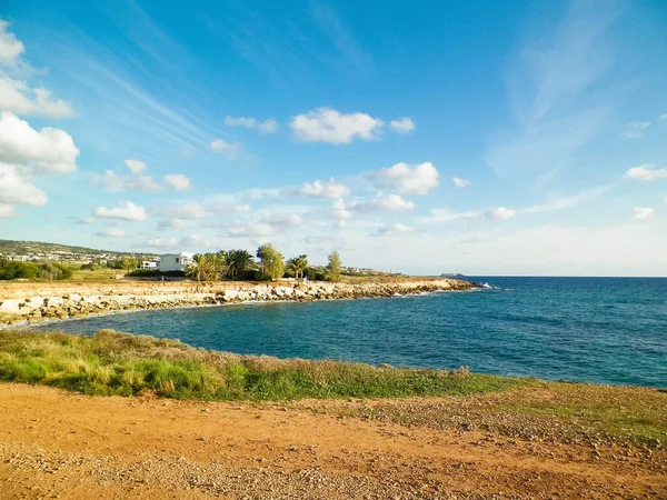 Coastal Area Cyprus Asia Mediterranean Sea Copy Space Sky — стоковое фото