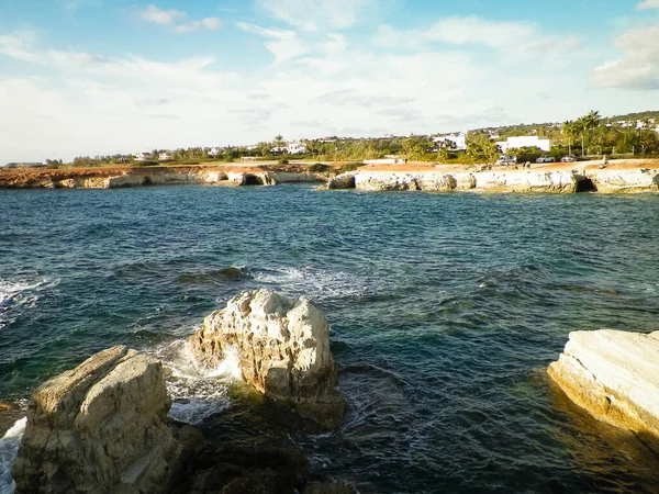 Klippiga Formationer Cypern Medelhavskusten Naturens Skönhet — Stockfoto