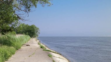 Vistula 'nın haliçleri Sobieszewska adasından görüldü. Kuzey Polonya 'nın doğası.