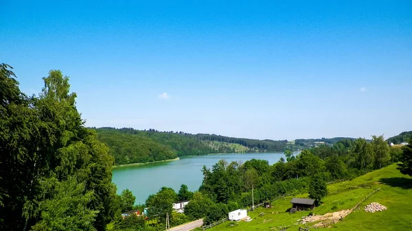 Increíble Vista Del Lago Ostrzyckie Kolano Región Kashubia Polonia Concepto —  Fotos de Stock