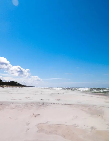 Піщаний Пляж Стіло Польща Берег Балтійського Моря Простір Синьому Небі — стокове фото