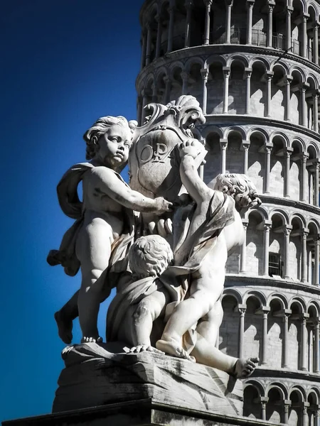 Пизанская Башня Памятники Площади Дуомо Туристическая Акция Италии — стоковое фото