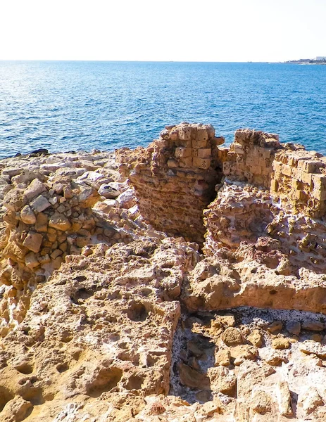 Ruiner Den Defensiva Delen Paphos Slott Fästningen Skadades Delvis Venetiansk — Stockfoto