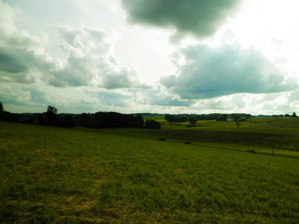 Campo Verde Paisaje Región Kashubian Polonia Concepto Viajes Agricultura —  Fotos de Stock