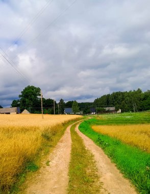 Kuzey Polonya 'daki Kashubia' nın şaşırtıcı manzarası. Seyahat ve keşif konsepti. Kashubia Polonya 'da popüler bir turistik bölgedir..