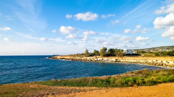 Obszar Przybrzeżny Cyprze Azji Morze Śródziemne Kopiuj Przestrzeń Niebie — Zdjęcie stockowe