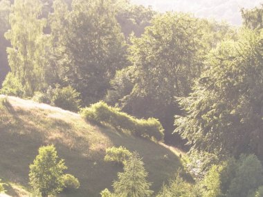 Kashubia 'nın dağlık arazisi. Polonya 'nın Wiezyca bölgesi.
