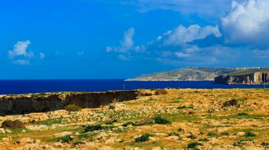 Cliffs in Malta. The Marfa Peninsula is located in the north of the island. clipart