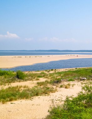 Sobieszewska Adası 'ndaki Baltık Denizi Kıyısı. Vistula Nehri 'nin kıyısında. Kuzey Polonya 'nın doğası.