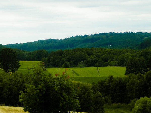 Mountainous landscape of Wiezyca. Wiezyca is mountainous part of Kashubia region in Poland.