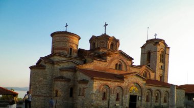 St. Panteleimon Ortodoks Kilisesi. Mimarlık ve din kavramı. Ochrid Şehri, Makedonya.