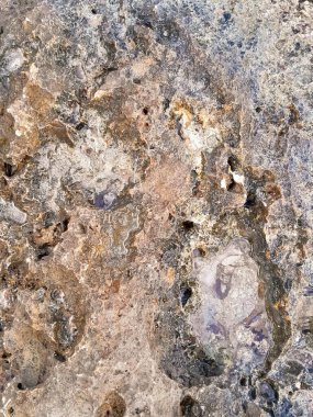 Doğal bir arka plan olarak kıyı kayaları ve deniz suyu. Boşluğu kopyala.