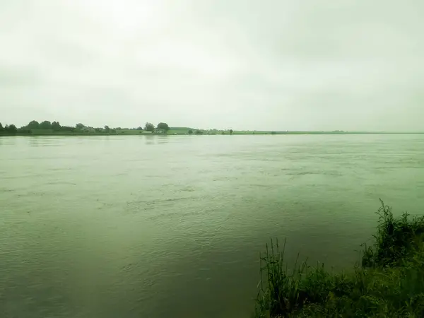 stock image The estuary of the Vistula was seen from Sobieszewska island. Nature of northern Poland.