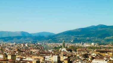 Floransa 'nın banliyö manzarası. Toskana İtalya.