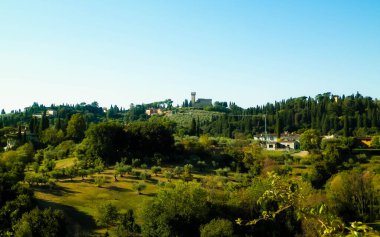 Toskana İtalya 'nın kırsal alanının manzarası.