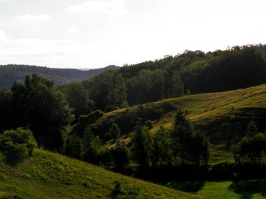 The mountainous landscape of Kashubia. Wiezyca region in Poland. clipart