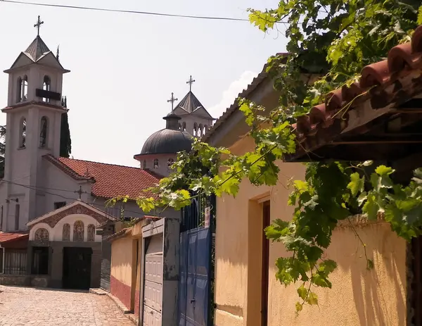 stock image Outdoor view of monastery in Pogradec, Albania. Religion, history and architecture concept.