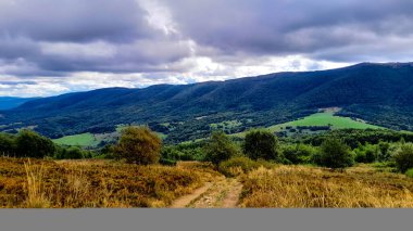 Landscape of Bieszczady Mountains which is northern part of Carpatian Mountains. Beauty of nature. clipart