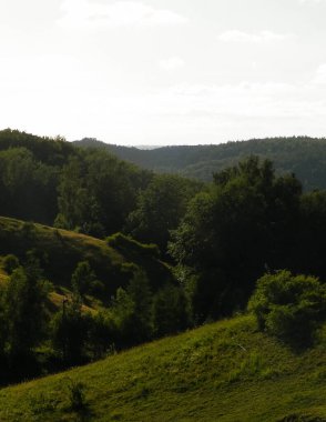 The mountainous landscape of Kashubia. Wiezyca region in Poland. clipart