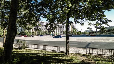 Parlamento Sarayı, Romanya Bükreş. Mimarlık ve turizm konsepti.