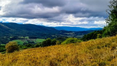 Landscape of Bieszczady Mountains which is northern part of Carpatian Mountains. Beauty of nature. clipart