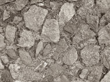 Kaya kaldırımı, doğa arka planı olarak. Kopyalama alanı, doğa kavramı. BW filtre tonu.