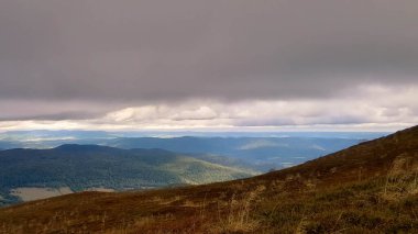 Landscape of Bieszczady Mountains which is northern part of Carpatian Mountains. Beauty of nature. clipart