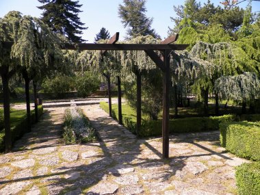 Balchik Sarayı 'nın bahçesinde, Queen Mary Park olarak da bilinir. Seyahat ve doğa kavramı.