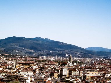 Floransa 'nın banliyö manzarası. Toskana İtalya.