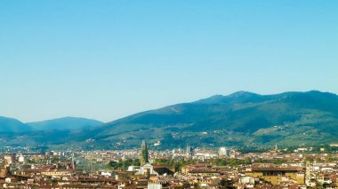 Floransa 'nın banliyö manzarası. Toskana İtalya.