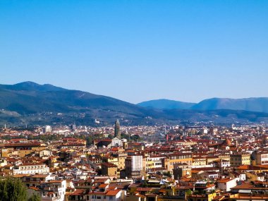 Floransa 'nın banliyö manzarası. Toskana İtalya.