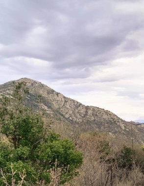 Rumija Mountains nearby Lake Skadar. Montenegro outside the tourist season. clipart