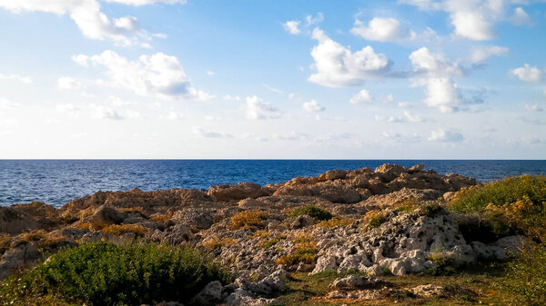 Coastal area in Cyprus near Coral Bay. Pure nature.