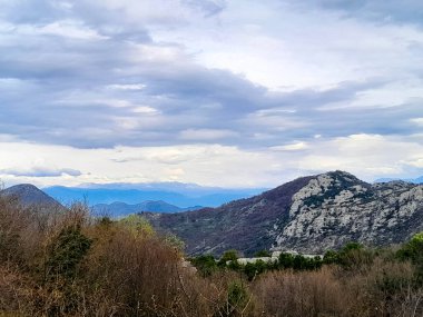 Rumija Mountains nearby Lake Skadar. Montenegro outside the tourist season. clipart