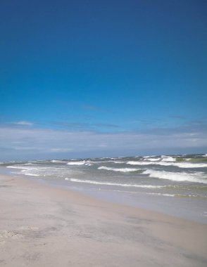 Huge beach in Stilo. Baltic Sea coast. Stilo is one of the biggest beaches in Poland. clipart