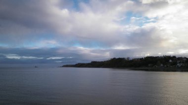 Mechelinki köyünün Baltık Denizi kıyısında. Mechelinki, Kuzey Polland 'da küçük bir balıkçı köyüdür..