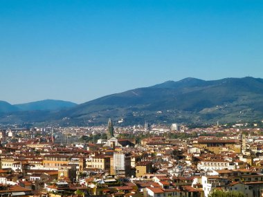 Floransa 'nın banliyö manzarası. Toskana İtalya.