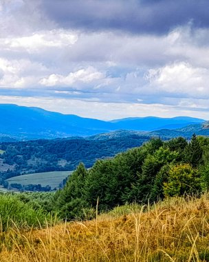 Bieszczady dağlarının güzel manzarası. Karpatlar. Doğanın güzelliği.