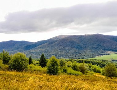 Bieszczady dağlarının güzel manzarası. Karpatlar. Doğanın güzelliği.