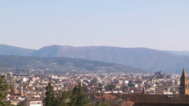 Boboli bahçesinden Floransa manzarası. İtalya, Toskana 'da tatil. Seyahat ve Mimarlık kavramı.