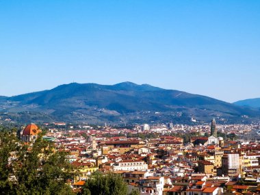 Floransa 'nın banliyö manzarası. Toskana İtalya.