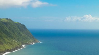 Atlantik Okyanusu kıyısında Sao Miguel Adası Azores Takımadası. Azores 'in güzel doğası.