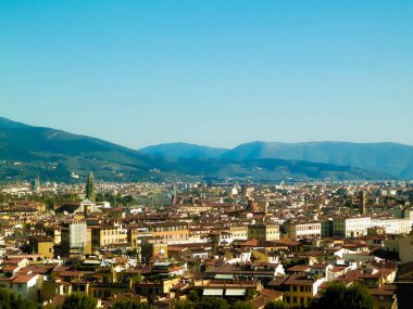 Floransa 'nın banliyö manzarası. Toskana İtalya.