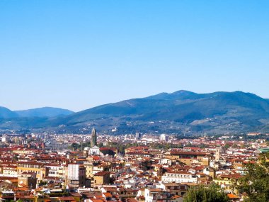 Floransa 'nın banliyö manzarası. Toskana İtalya.